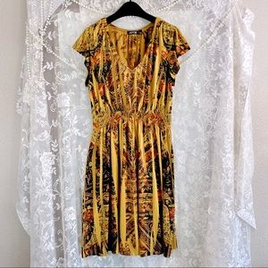 Apt. 9 Yellow boho stretch flutter sleeve dress